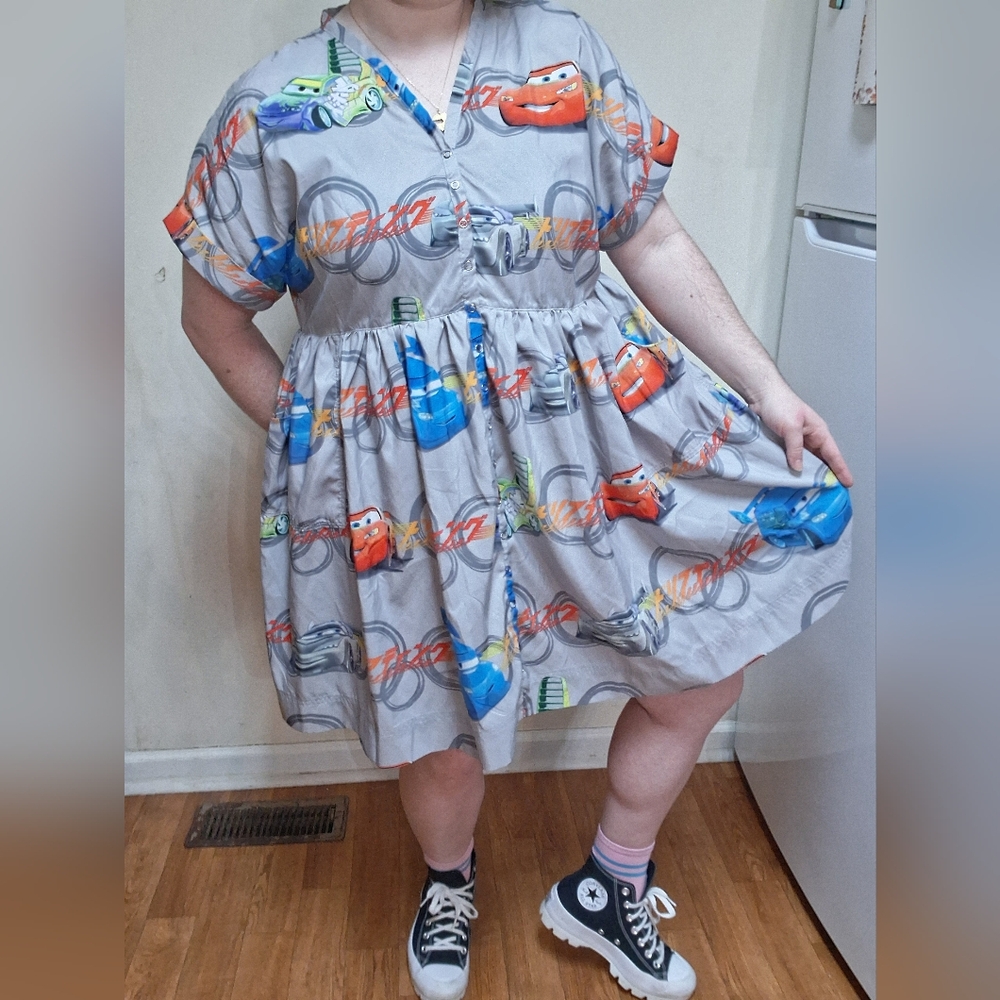 Grey Lightening Mcqueen dress (size XL-2X) - Picture 4 of 6
